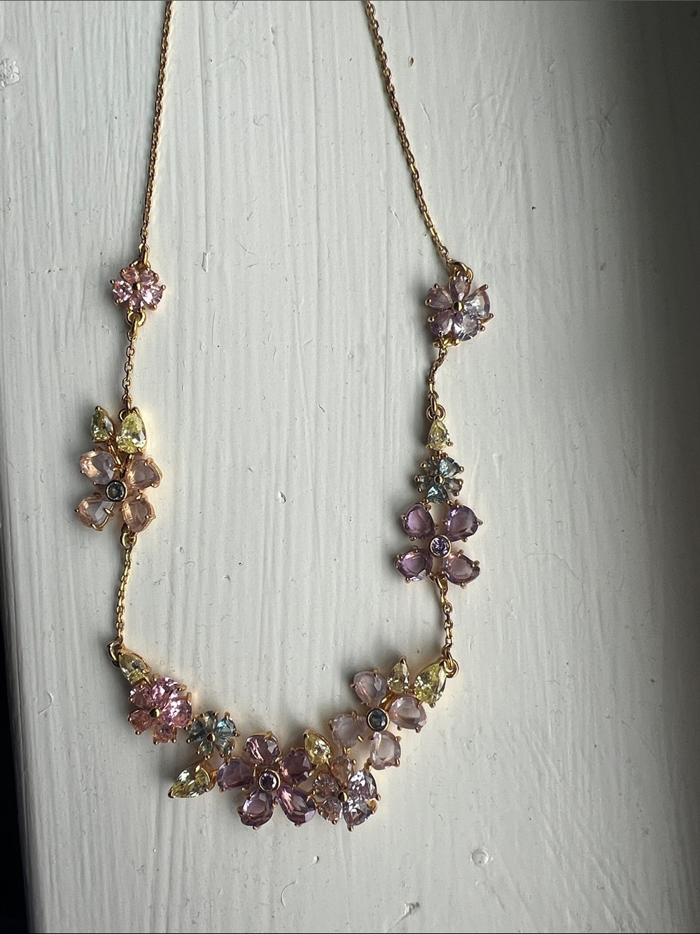 kate spade Paradise Crystal Pink, purple, blue & green Necklace - Gold Tone - Picture 4 of 4